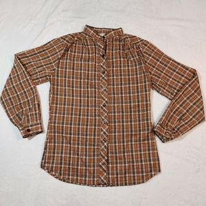 Sears Vintage Plaid Button Down Shirt Size Medium